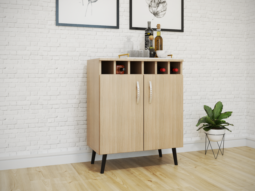 BALCÃO ADEGA RETRO 2 PTS - CANELA (AMBIENTE)