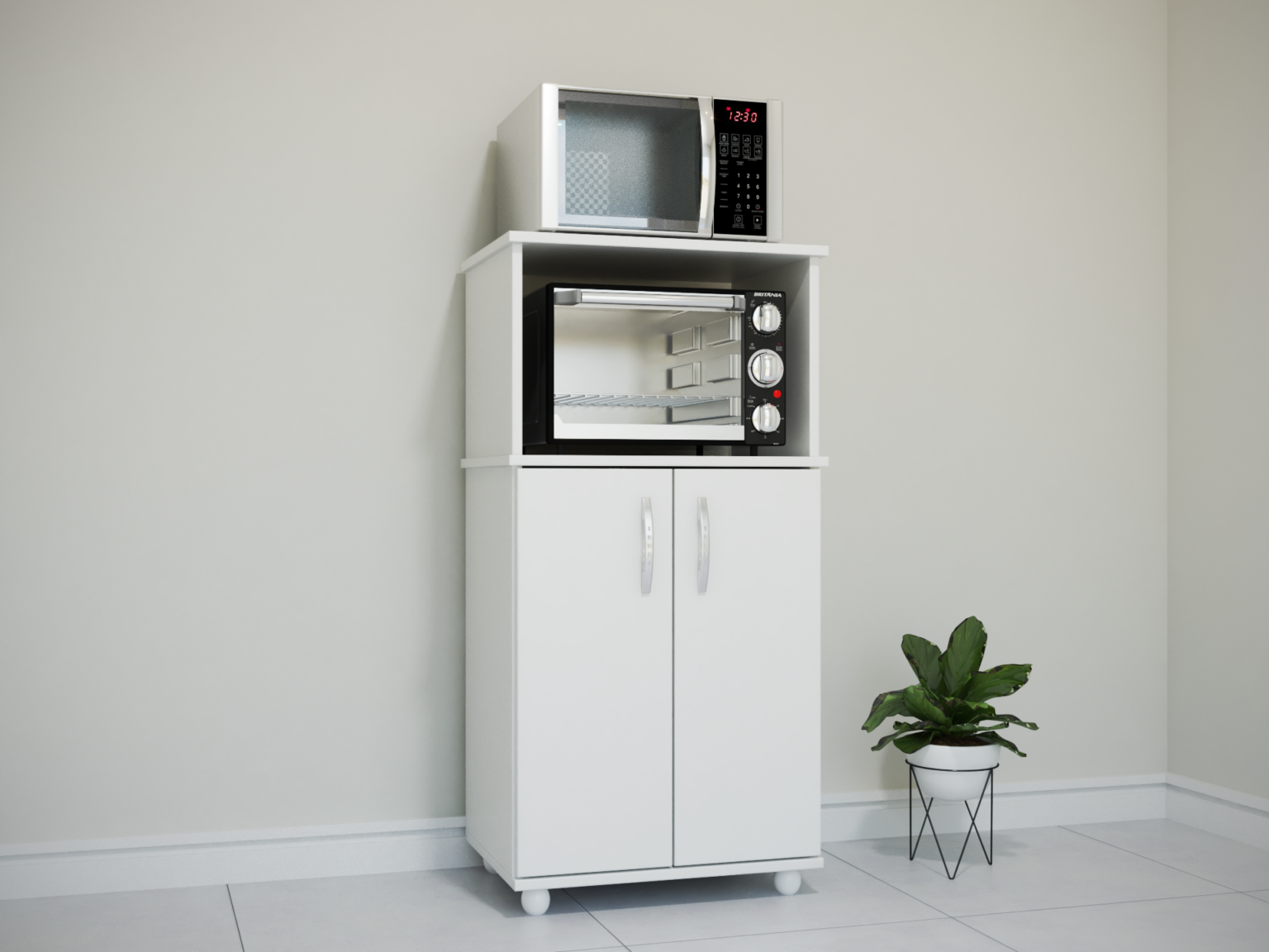 BALCÃO PARA FORNO E MICROONDAS 2 PORTAS (AMBIENTE)