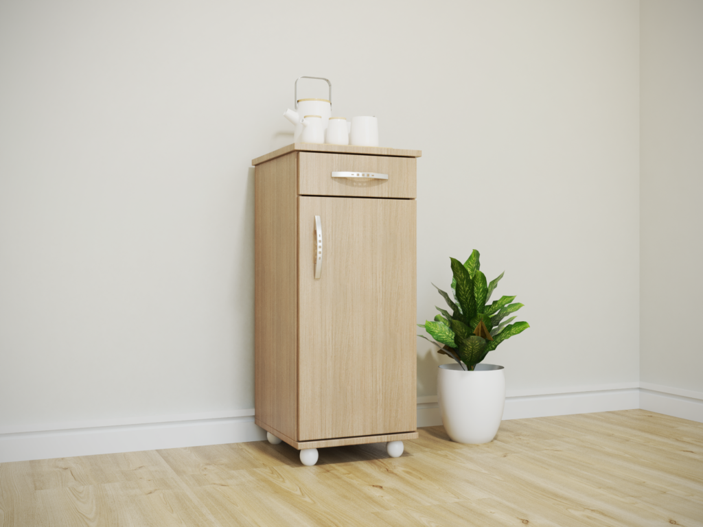 BALCÃO SLIM 1 PORTA 1 GAVETA - CANELA (AMBIENTE)
