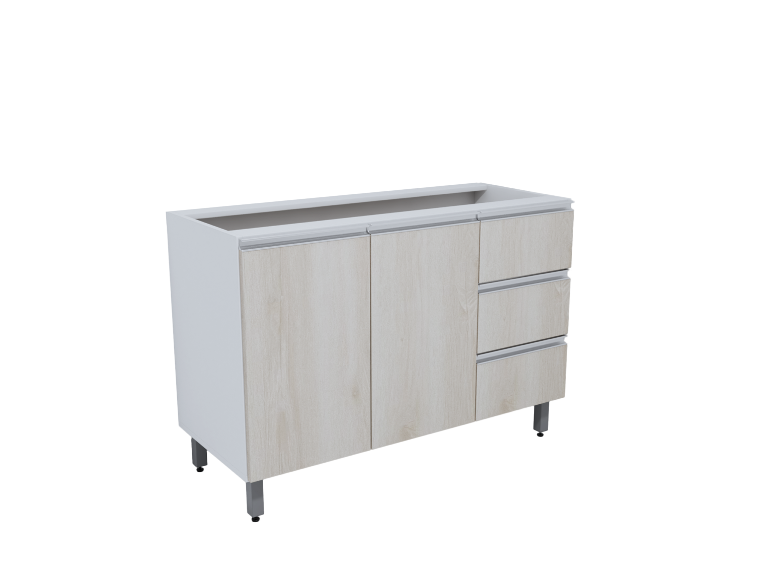 COZINHA TOPÁZIO_MÓDULOS_LEGNO_RV00_BALCÃO DE PIA 1,20 - SEM TAMPO_SEM FUNDO